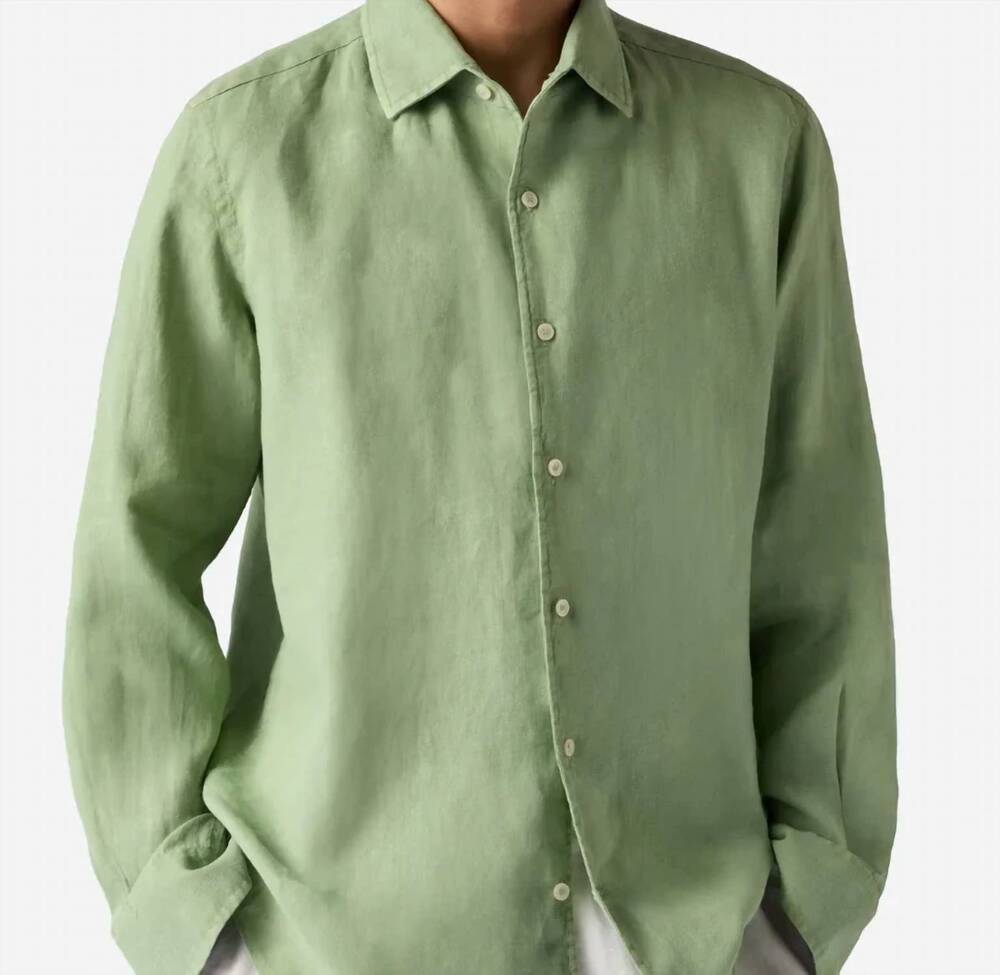 NEW MC2 SAINT BARTH raphael linen vintage shirt in sage